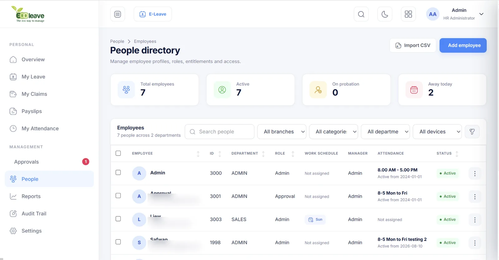 Ecoleave people directory